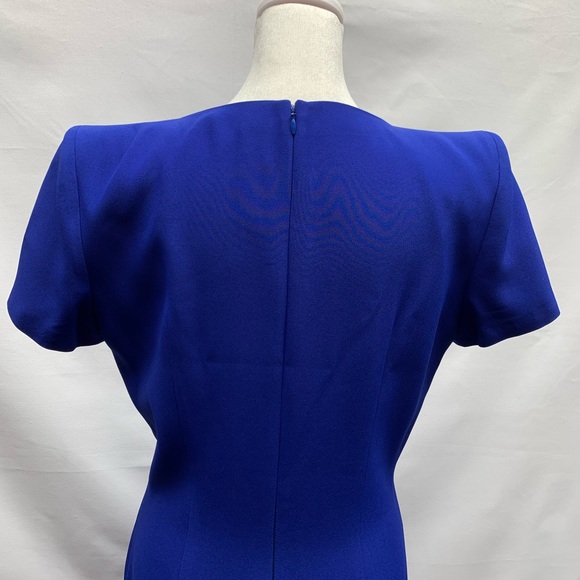 Alexander McQueen Royal,Cobalt Blue V-Neck A-Line Mini Dress Sz 44 US 8 Medium - Picture 5 of 15